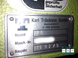 заводской шильдик Karl Tranklein RG (год выпуска)