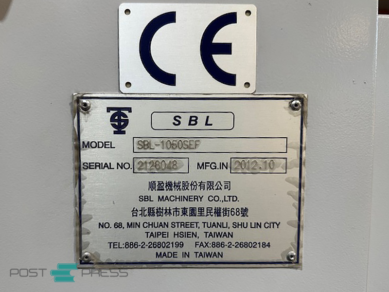 hot-foil stamping machine SBL-1050 SEF (2012) hot-foil stamping machine SBL-1050 SEF (2012)