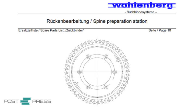 Spine preparation station Wohlenberg Quickbinder
